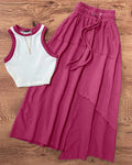 Western-style Color-Block Vest Top A-Line Skirt Two-Piece Set – Premium 0 | RICALOUX