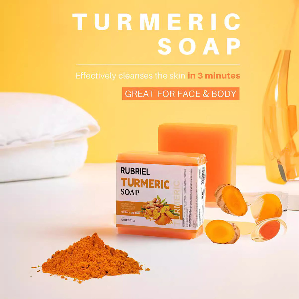 Turmeric Soap Refreshing Facial Soap Bath by Ricaloux