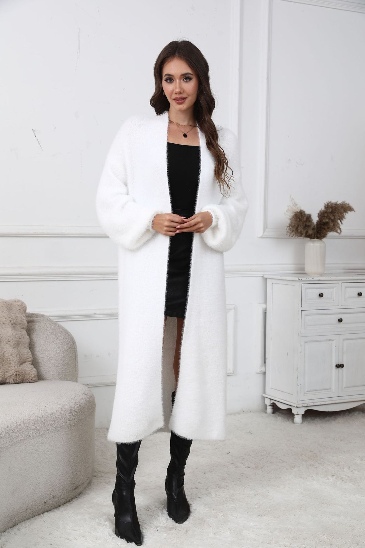 Mid-length Casual Loose Sweater Coat Women by Ricaloux