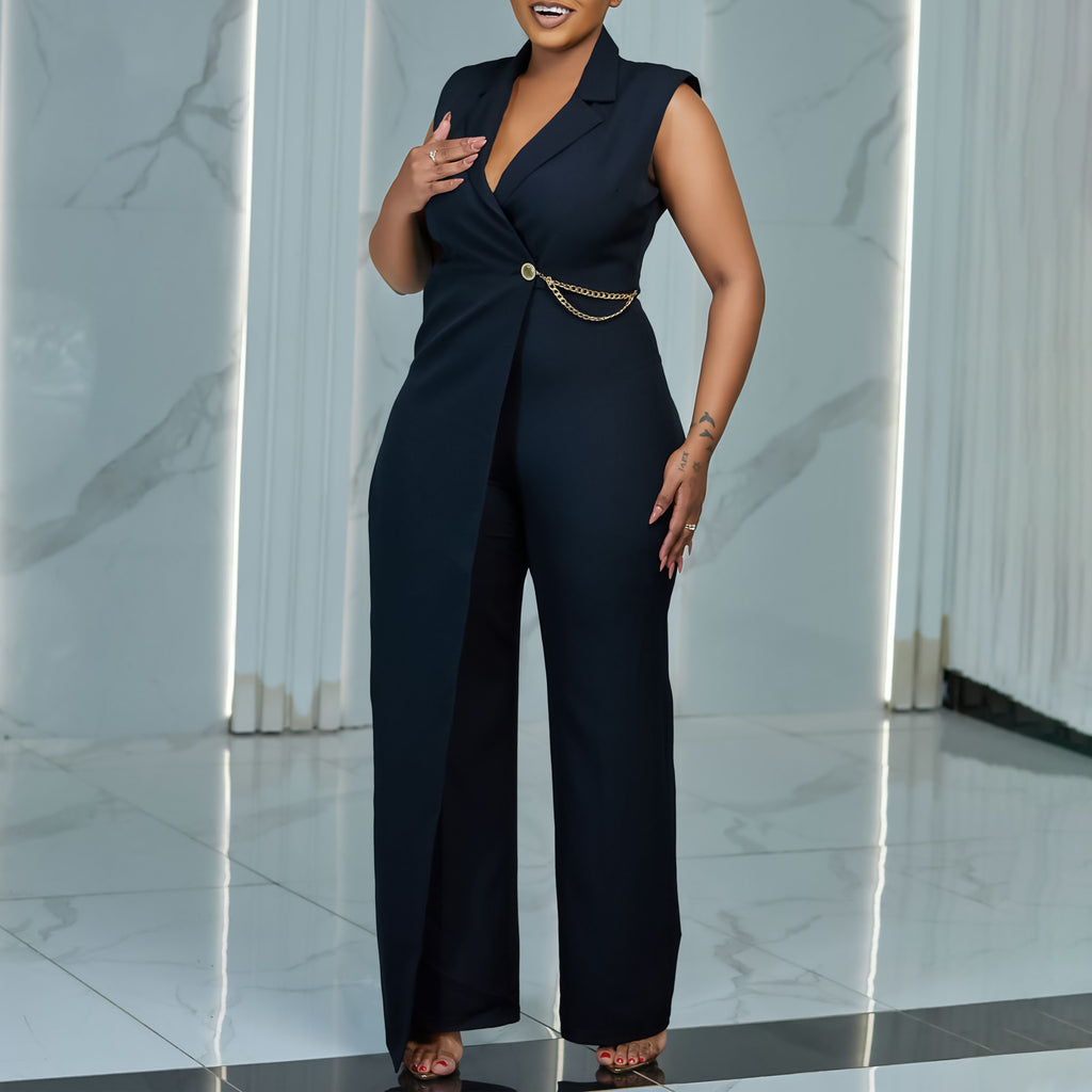 Sleeveless Blazer-collar Jumpsuit Chic And Stylish – Premium 0 | RICALOUX