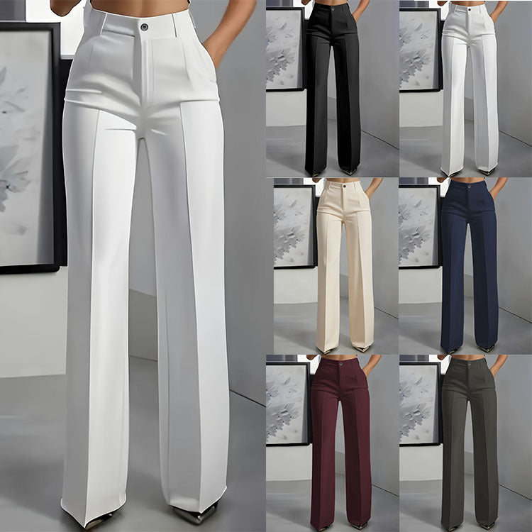 High-waisted Draping Straight-leg Minimalist Suit Trousers – Premium 0 | RICALOUX
