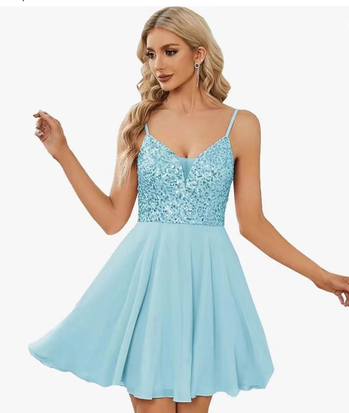 Womens Stylish Sequin Toast Dress - RICALOUX