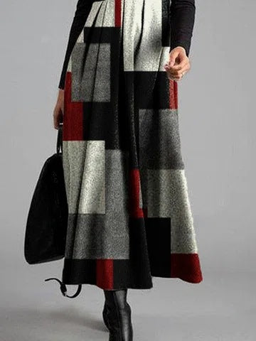 New Womens Long Sleeve Patchwork Plaid Dress by Ricaloux