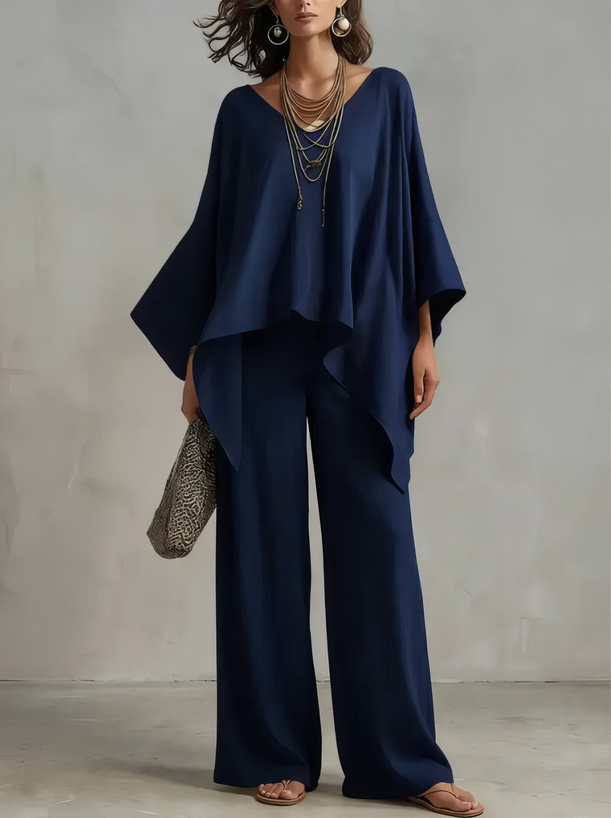 Women's Irregular Hem Wide-leg Pants Set by Ricaloux
