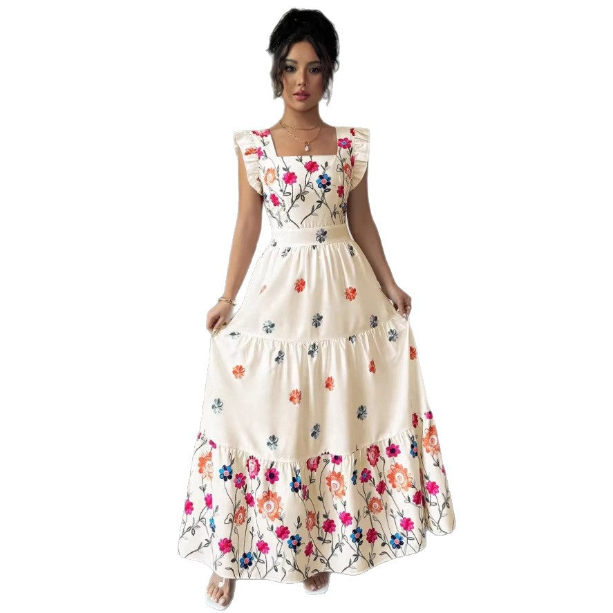 Womens Puff-sleeve Floral-print Waist-cinching Dress – Premium 0 | RICALOUX