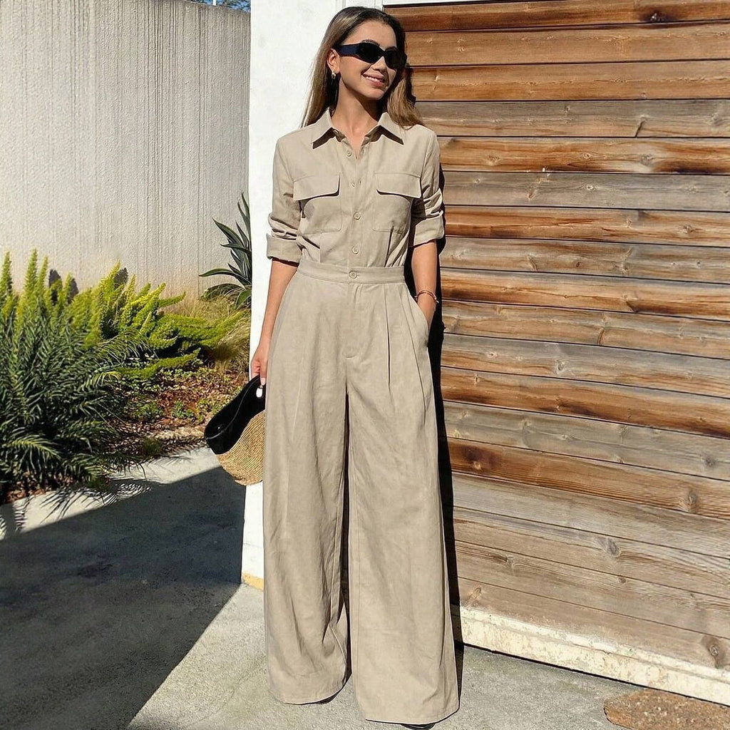 Autumn New Style Workwear-inspired Lapel Jumpsuit For Women – Premium 0 | RICALOUX