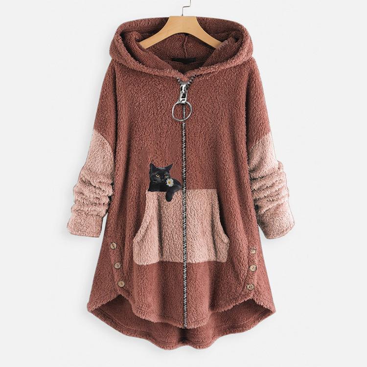 Versatile Zip-up Thermal Mid-length Coat For Women by Ricaloux