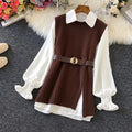 Shirt Knitted Two-piece Vest Set Fan High Quality Casual Fashion - RICALOUX