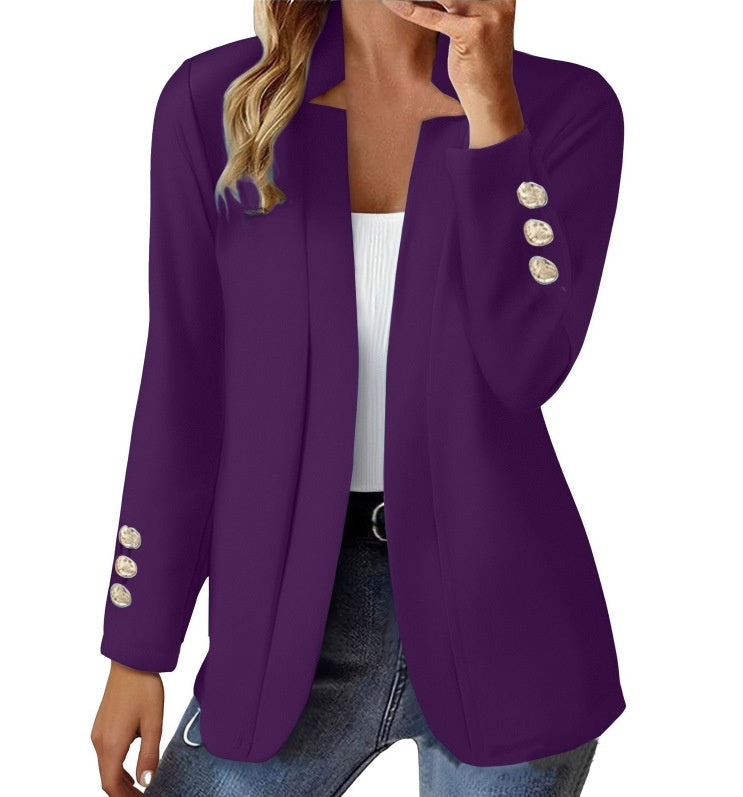 Womens Suit Long-sleeve Cufflink Cardigan Jacket by Ricaloux