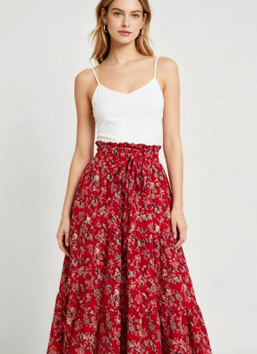 High-waisted A-line Skirt Bohemian-style Printed Flared Skirt – Premium 0 | RICALOUX