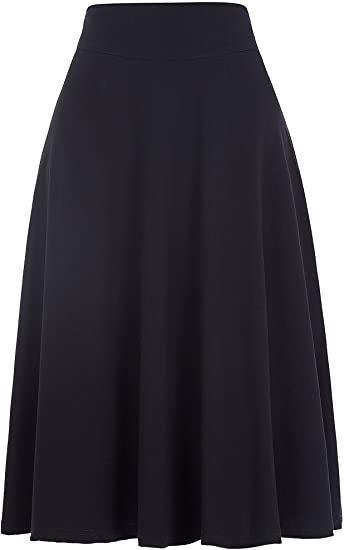 Womens Summer Flared Elastic Mid-Length Skirt by Ricaloux