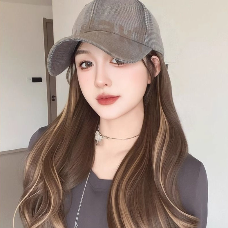 All-in-one American Retro Denim Peaked Cap Dyed Micro-roll Wig – Premium 0 | RICALOUX