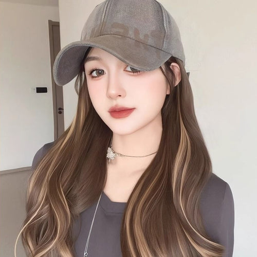 All-in-one American Retro Denim Peaked Cap Dyed Micro-roll Wig – Premium 0 | RICALOUX