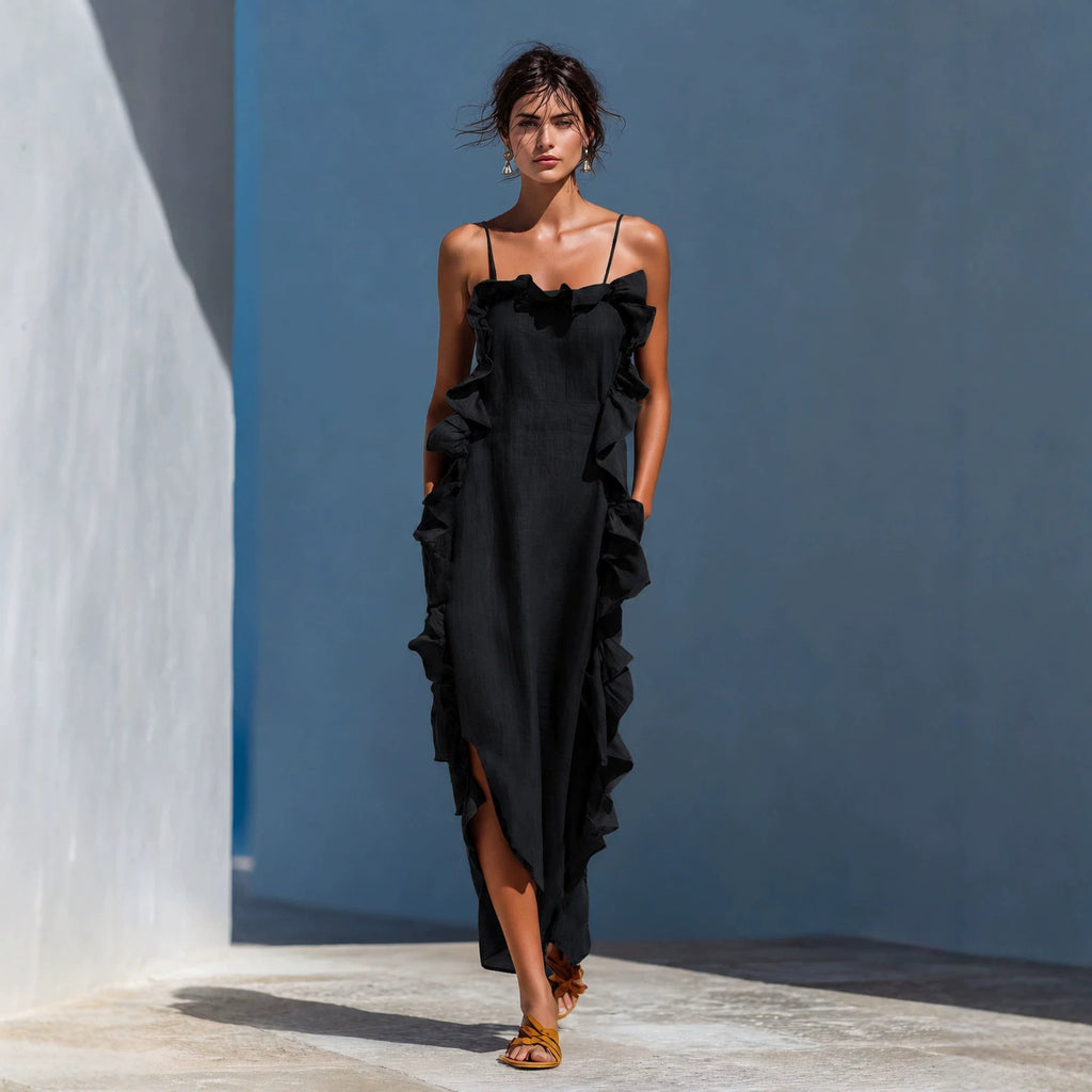 Resort Style Ruffled Sleeveless Dress by Ricaloux