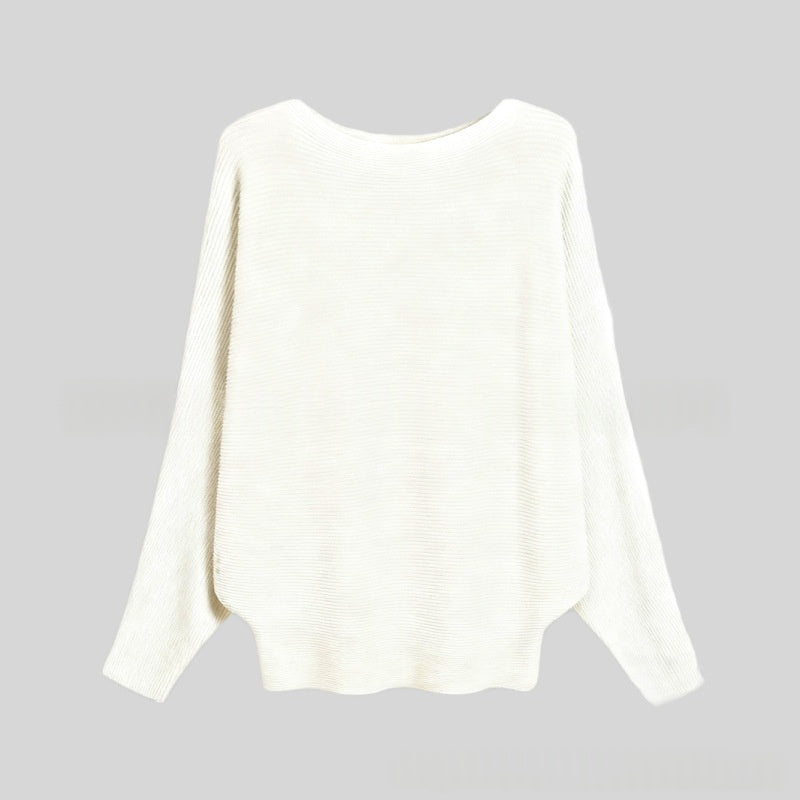 Halter-neck Batwing-sleeve Loose-fit Knit Sweater by Ricaloux