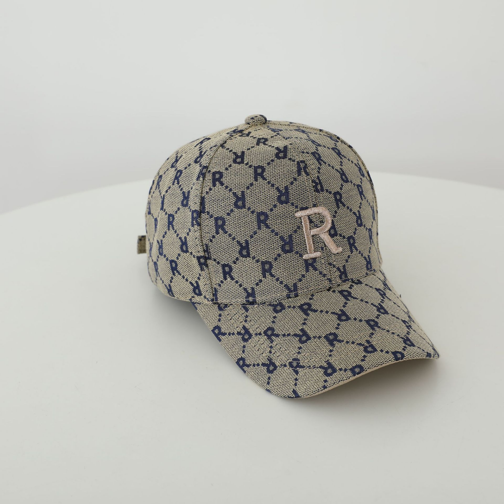 Single-color R Letter Fully Printed Embroidered Adjustable Fashionable Casual Bowler Baseball Cap Suitable For Going Out For Outings, Shopping by Ricaloux