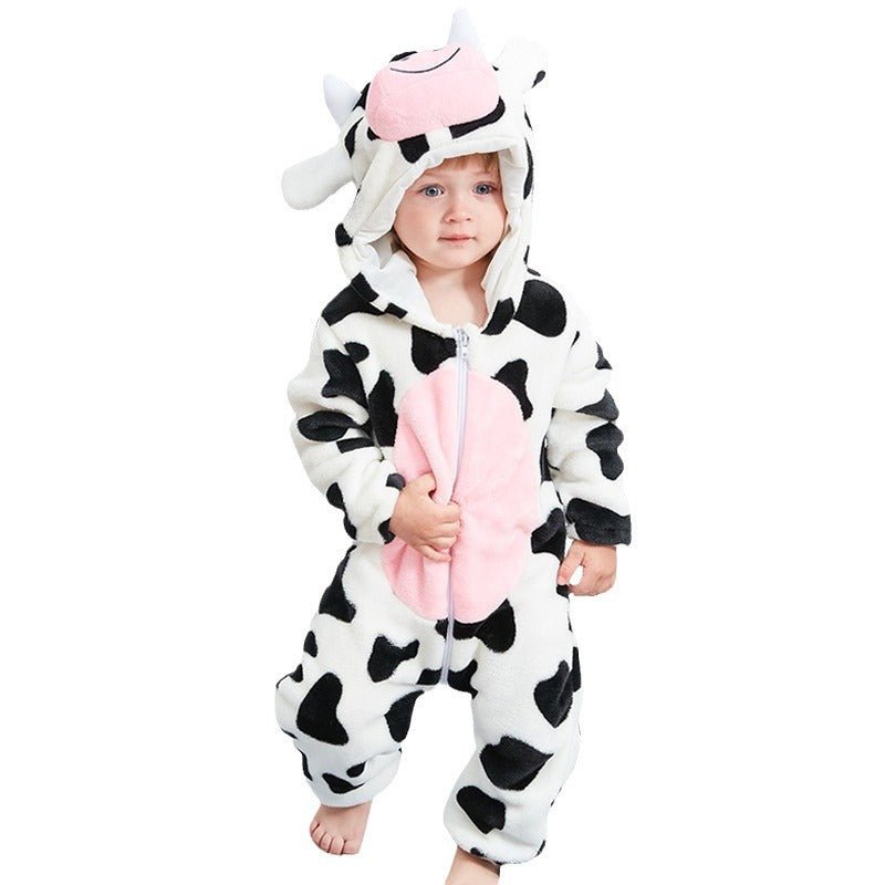 Clothes For Babies Autumn 3-year-old Baby Animal Jumpsuit Flannel Romper European And American Children's Wear - RICALOUX