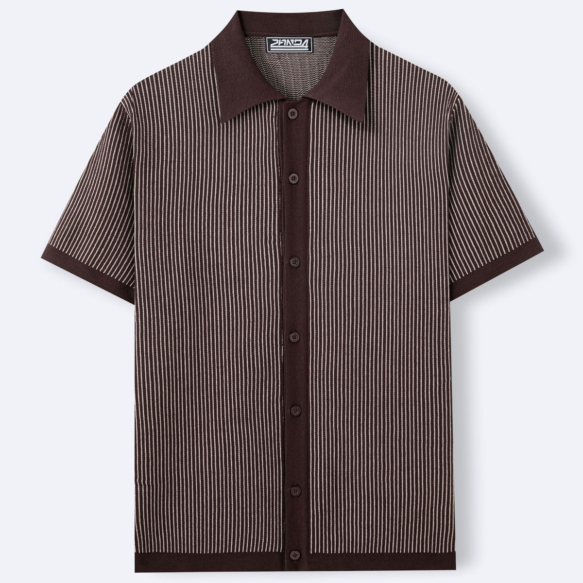 Mens Vertical-Striped Colorblock Lapel Knit Sweater – Premium 0 | RICALOUX
