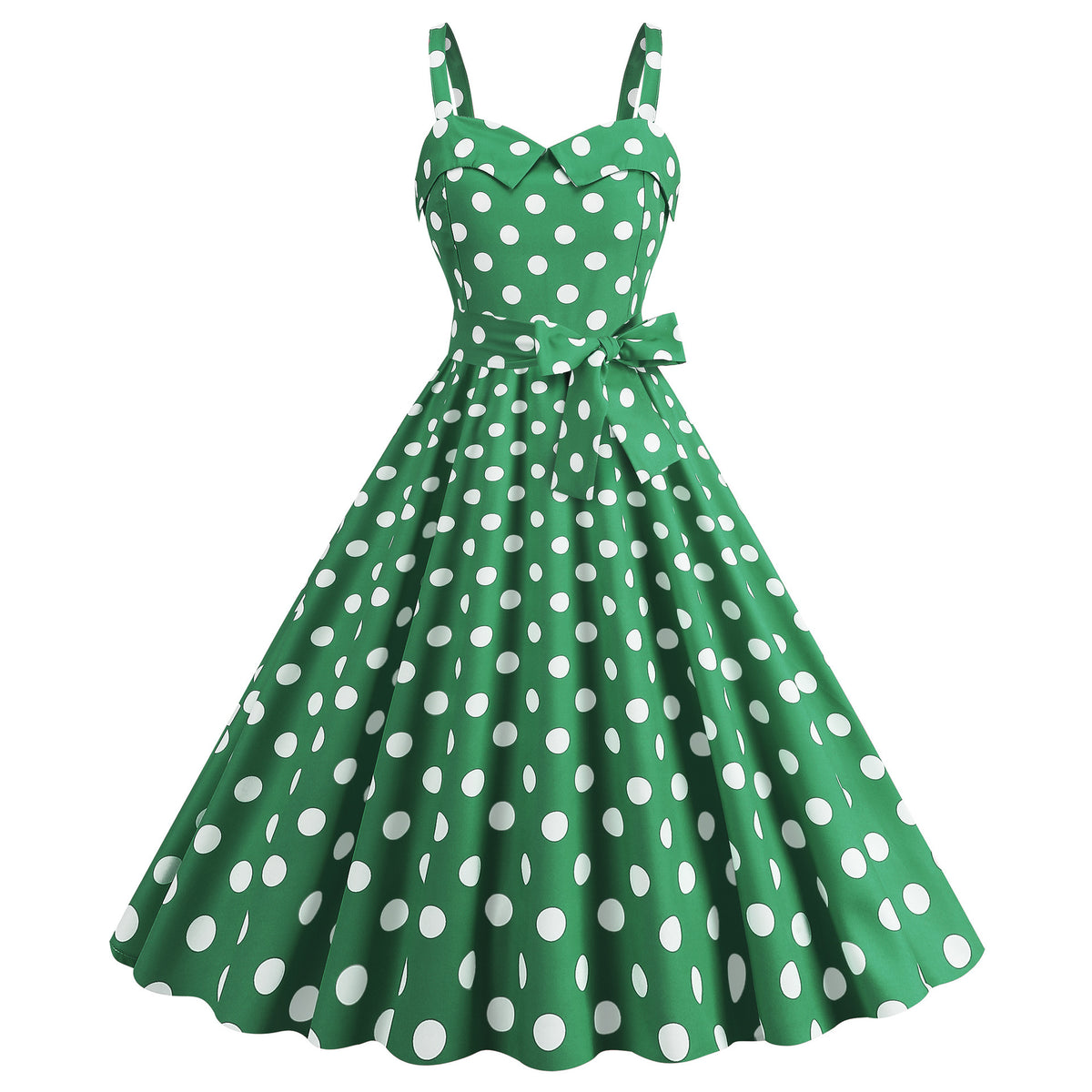 Polka-dot Print Vintage Swing Dress by Ricaloux