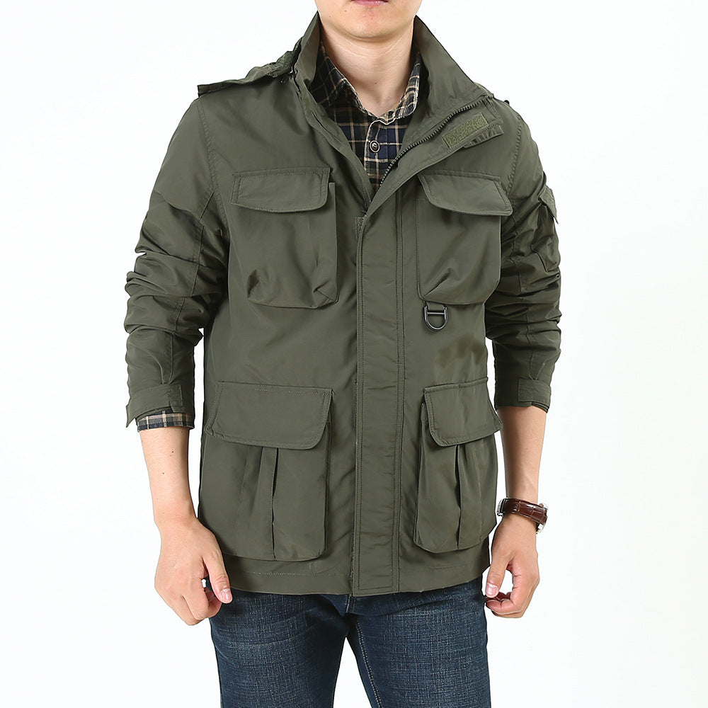 Casual Versatile Windbreaker Outdoor Hiking And Sports Hooded Loose-fit Jacket by Ricaloux