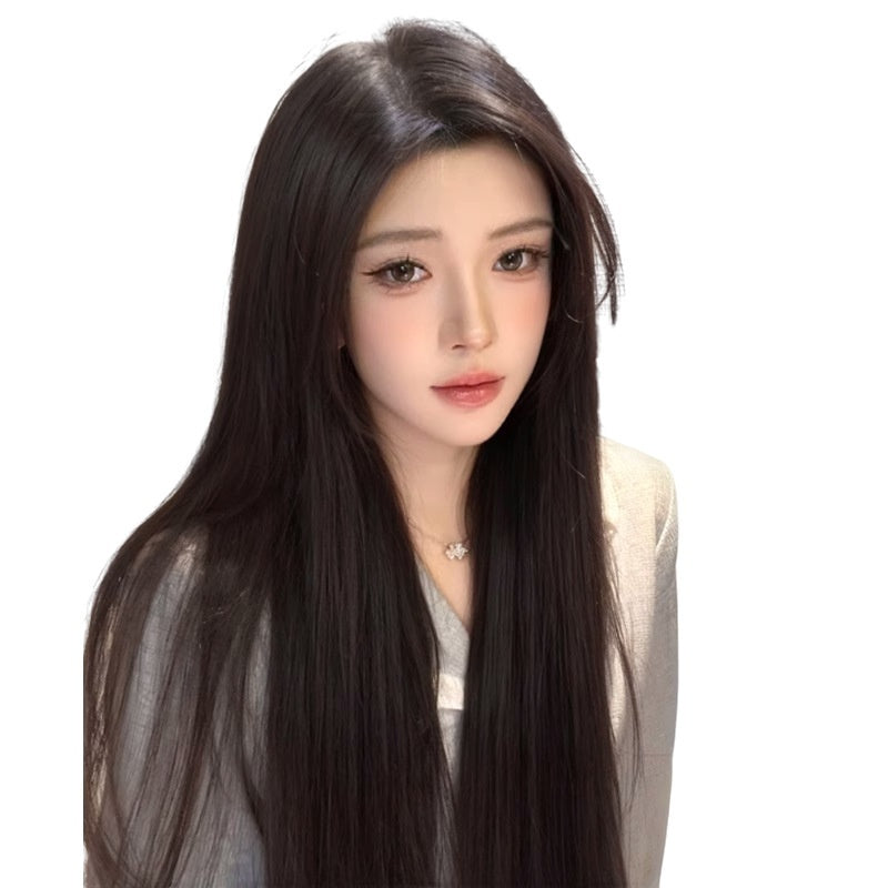 Jaulin Wig Women's Long Hair Forehead Lace Full-head Wig Mid-length Long Straight Hair Full Top Wig – Premium 0 | RICALOUX