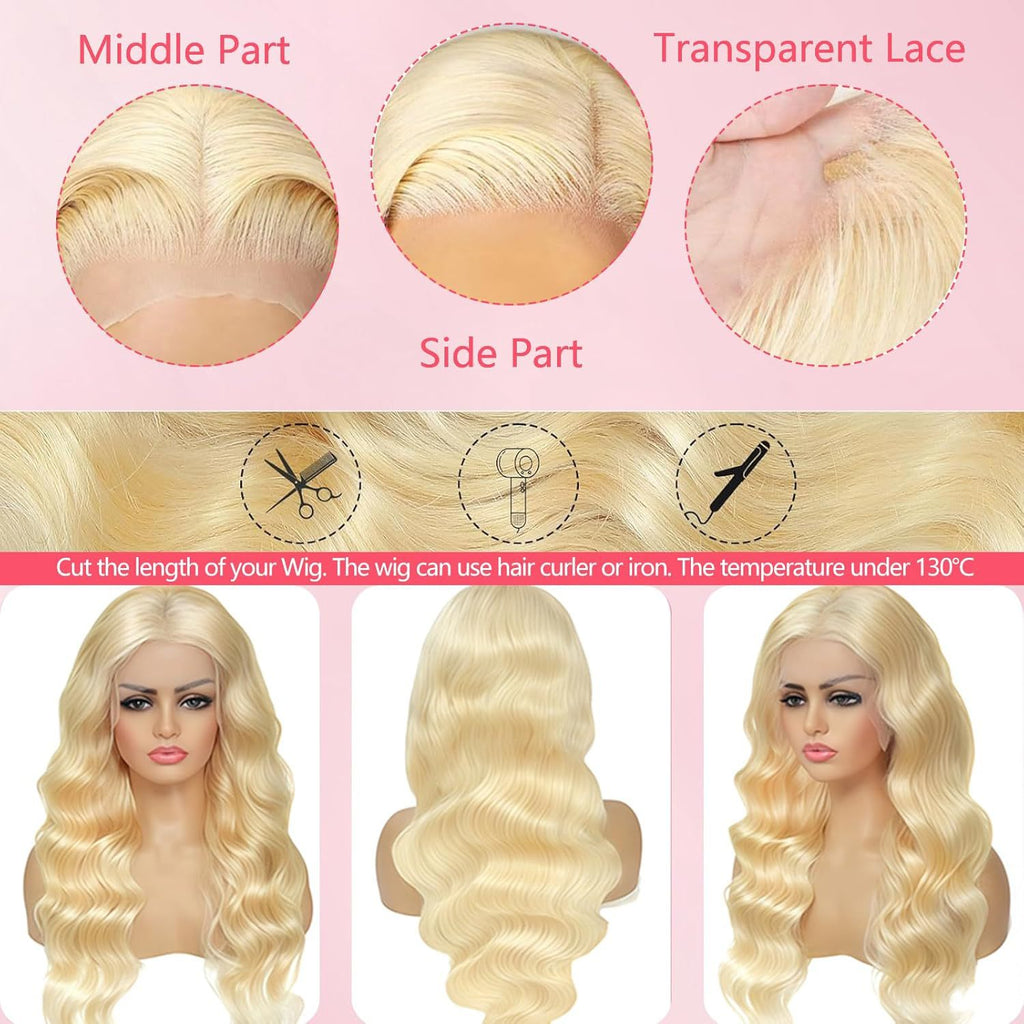 Hand-woven Front Lace Synthetic Wigs Golden Big Wave Long Curly Hair by Ricaloux