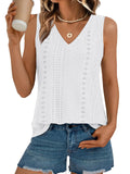 V-neck Vest Hole Hollow-out Sleeveless Top by Ricaloux