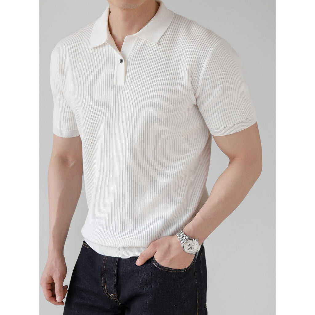 Men's Polo Knitted Short-Sleeve T-Shirt by Ricaloux