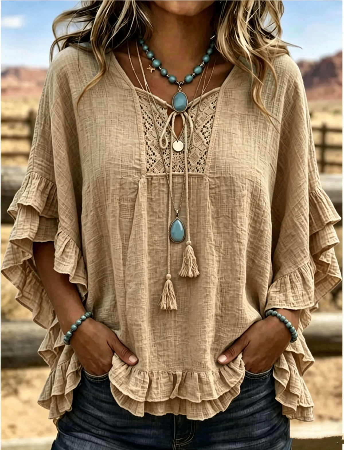 Seasonal European And American Cross-border V-neck Top by Ricaloux