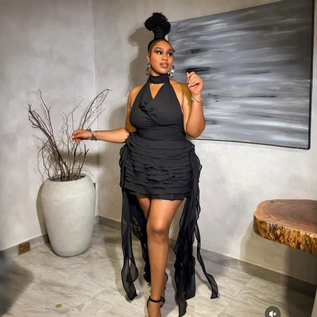 New Style Hollow Out Backless Mini Dress by Ricaloux