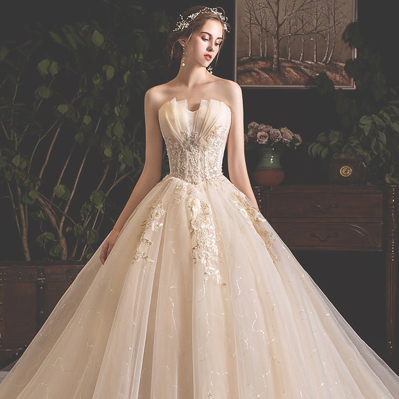 Bride Summer Tube Top Mori Style Trailing Skirt - RICALOUX