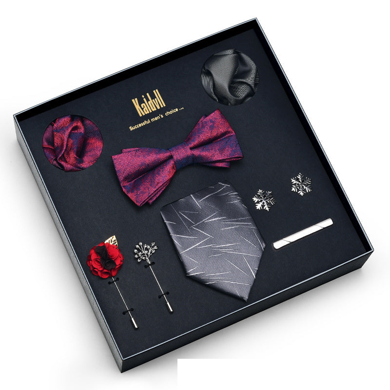 Eight Piece Tie Square Bow Tie Brooch by Ricaloux