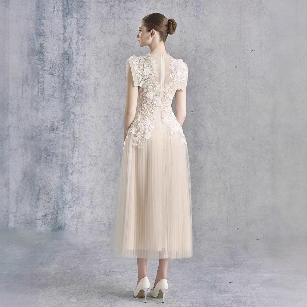 Lace Crochet Fairy-Like Waist-Cinching Dress by Ricaloux