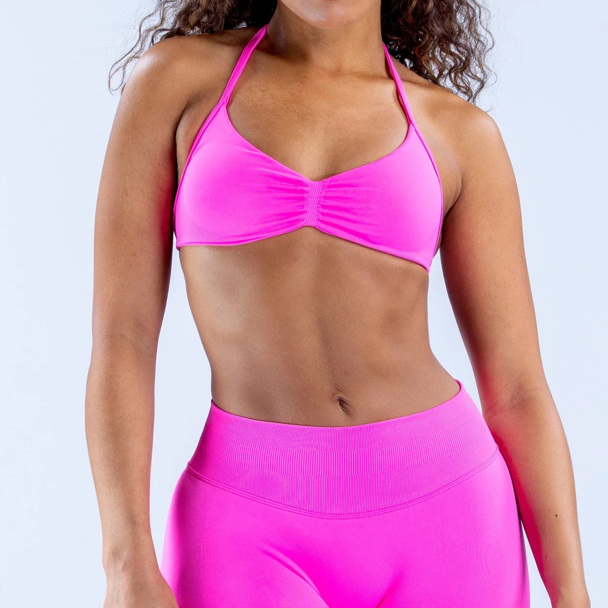 Seamless Tight-fitting Yoga Set With A Strap Bra For Outerwear by Ricaloux