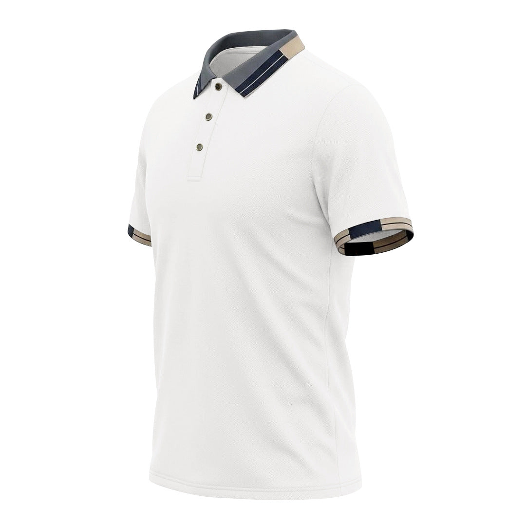 Mens Three-button Short-sleeve Top by Ricaloux
