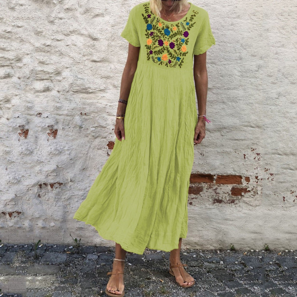 Women's boho long skirt sleeveless loose dress - RICALOUX