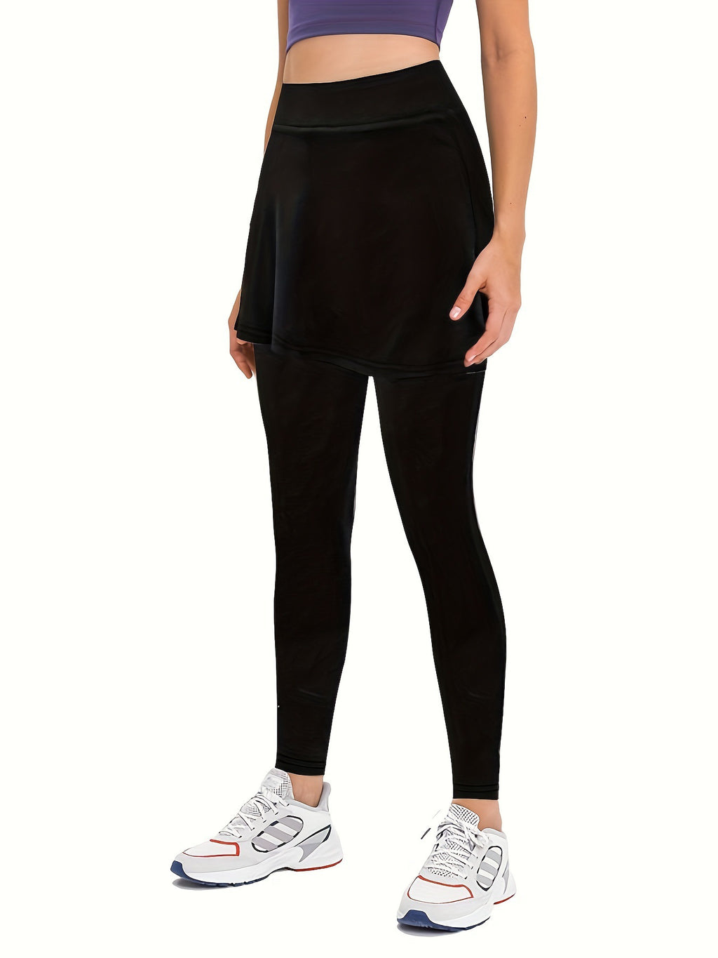 Women's High Waist Skirted Leggings 2 In 1 Flared Skirt Overlay Active Leggings For Yoga & Workout by Ricaloux