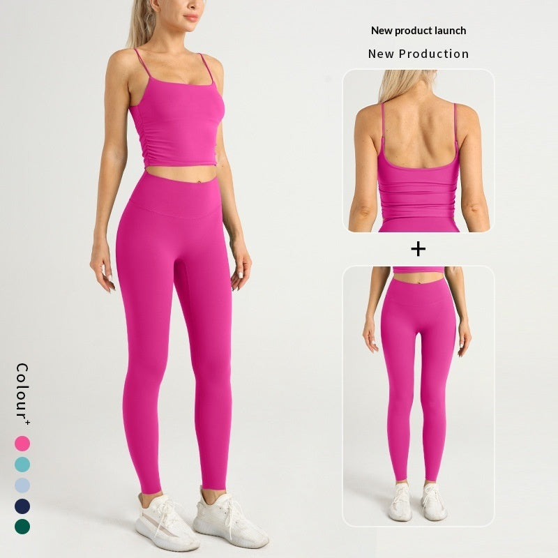 Strap High-waist Yoga Two-piece Set by Ricaloux