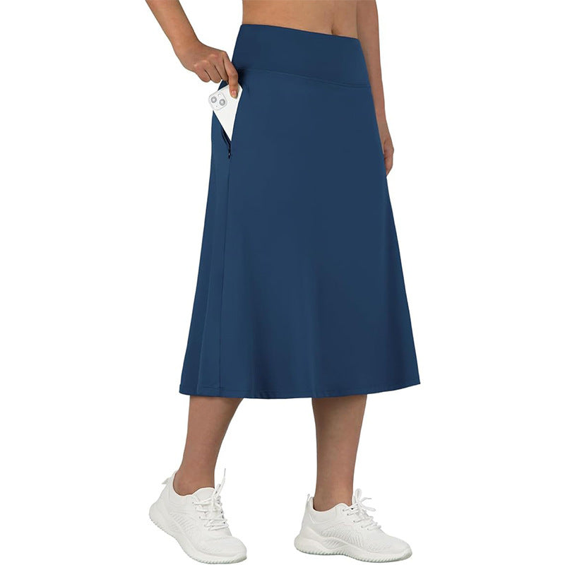 Womens Yoga Sports All-Match Long Skirt by Ricaloux