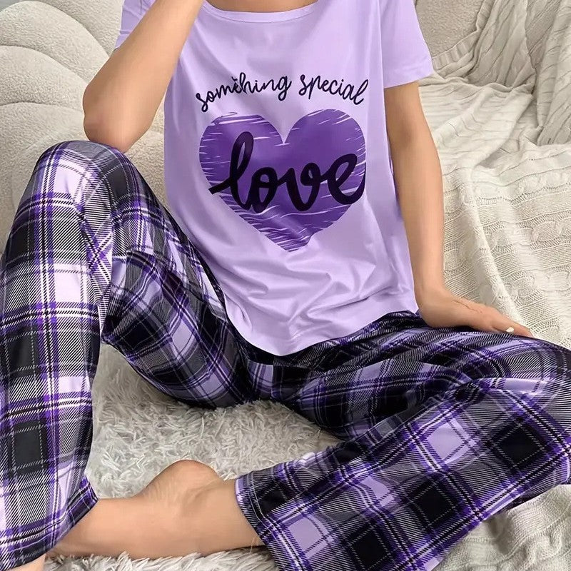 Womens Long Sleeve Longpants Pajama Set by Ricaloux