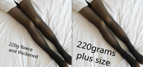 Fake Translucent Plus Size Leggings Fleece Lined Tights Fall And Winter Warm Fleece Pantyhose Women Fleece Lined Pantyhose Thermal Winter Tights - RICALOUX