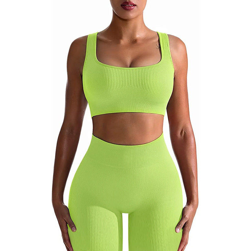 Seamless Yoga Training Threaded High-Elastic Fabric Outdoor Running Fitness Set For Women – Premium 0 | RICALOUX
