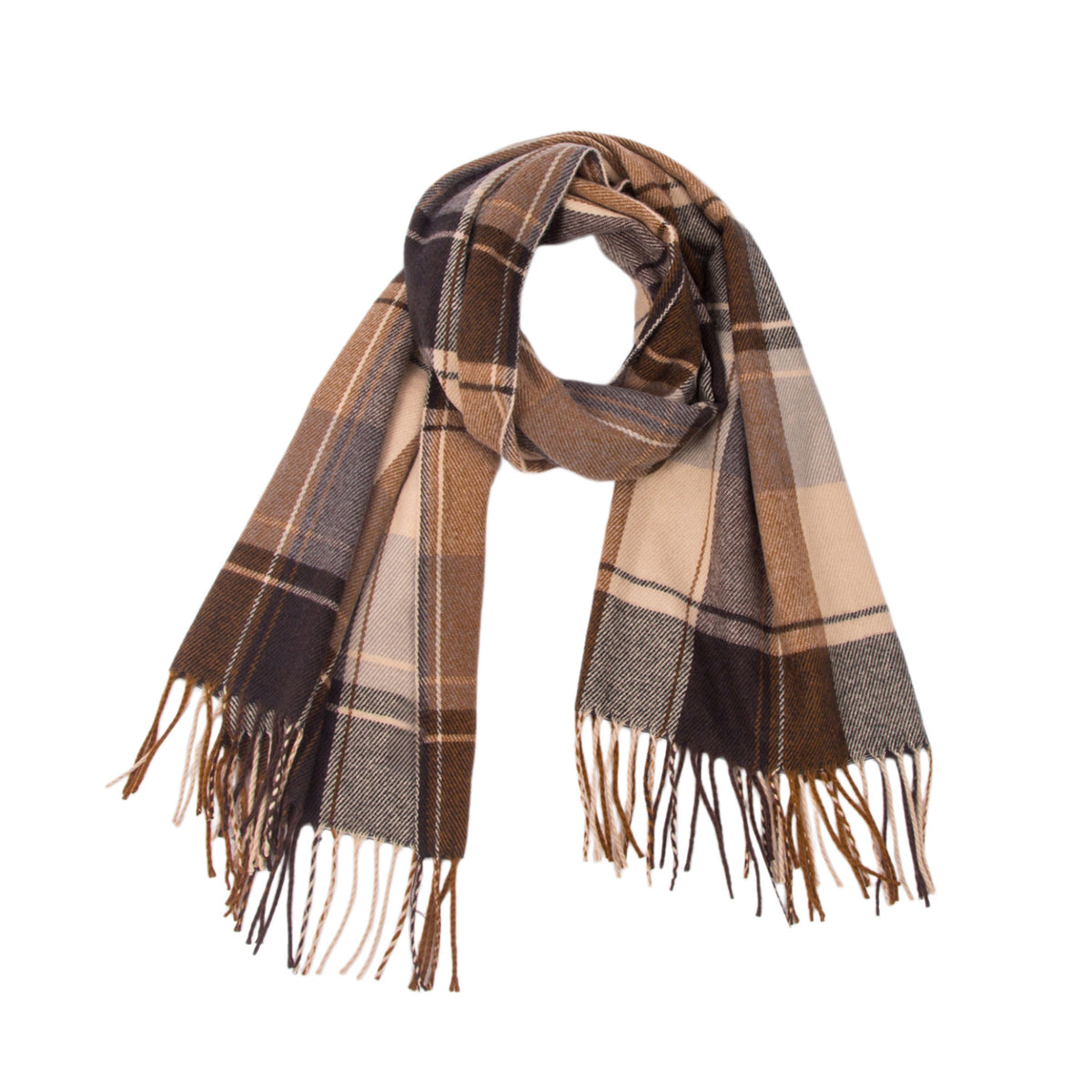 British-style Mens And Womens Couple Tassel Scarf With Large Plaid Pattern – Premium 0 | RICALOUX