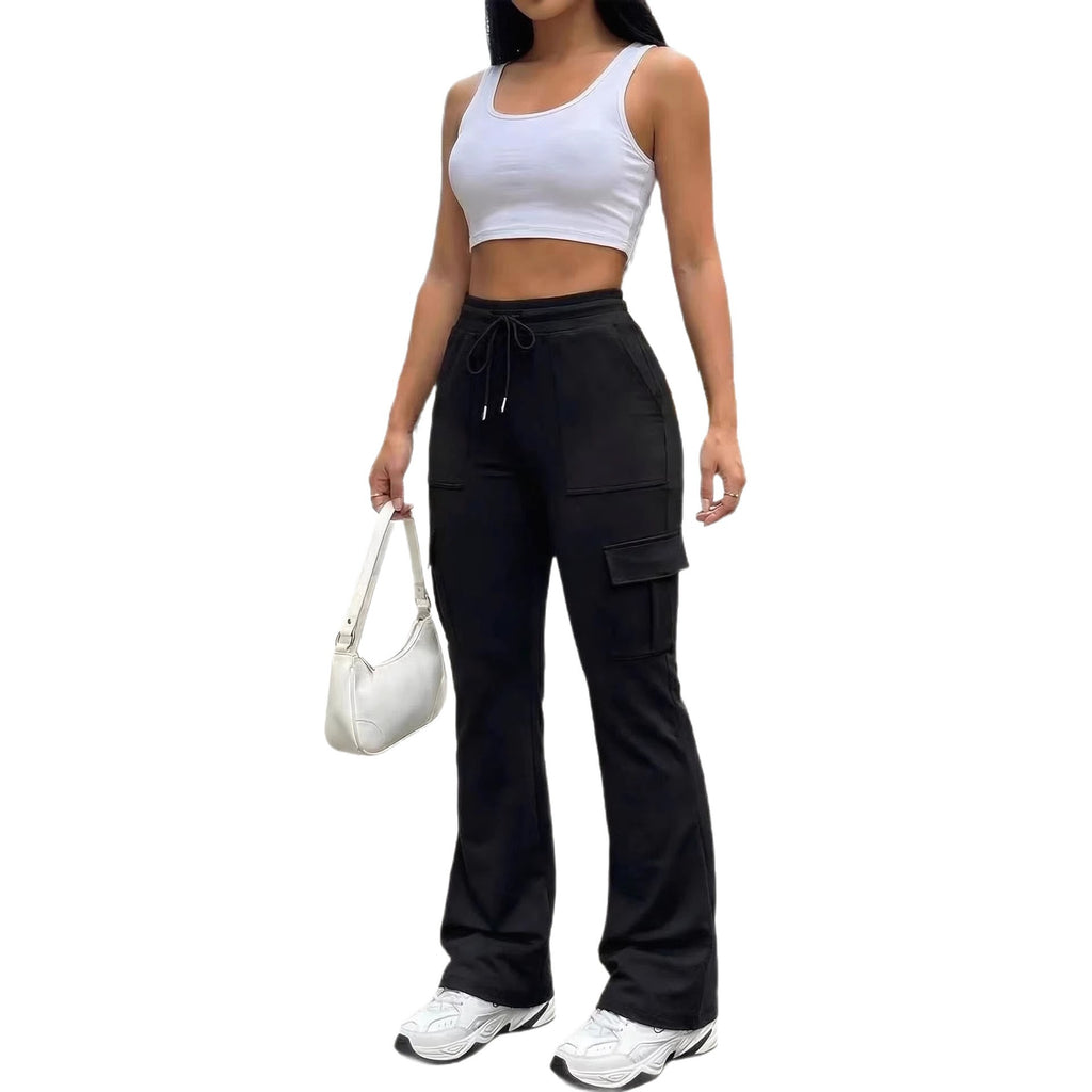 Cross-border Exclusive High-waisted Flared Pants With Drawstrings – Premium 0 | RICALOUX