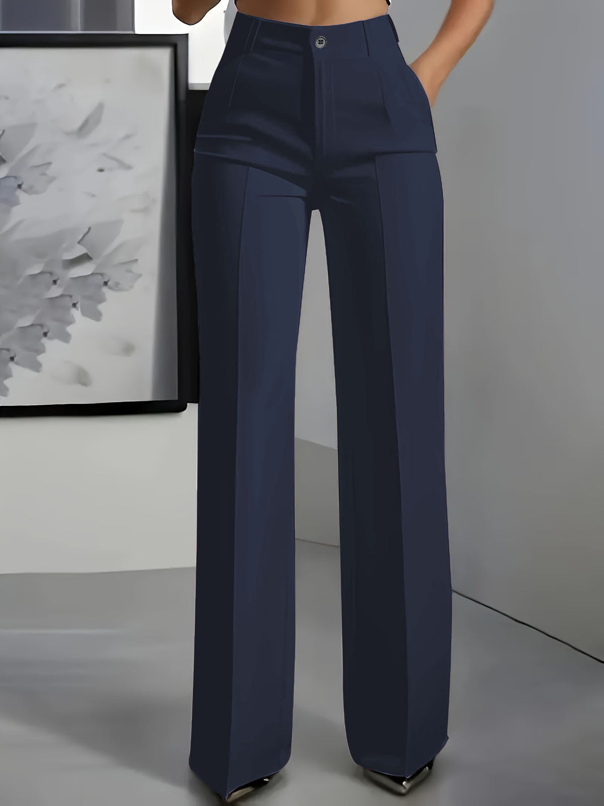 High-waisted Draping Straight-leg Minimalist Suit Trousers – Premium 0 | RICALOUX