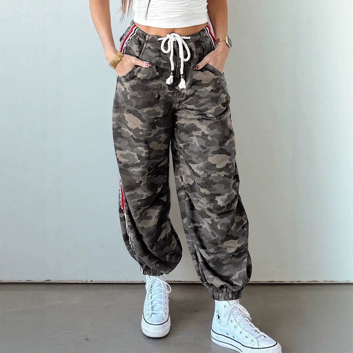Womens Camouflage-Print Loose Casual Pants – Premium 0 | RICALOUX