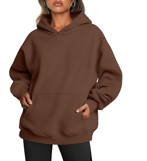 2026 New Arrival Womens Solid Color HoodieFashion Loose Casual Athletic Sweatshirt For Ladies by Ricaloux