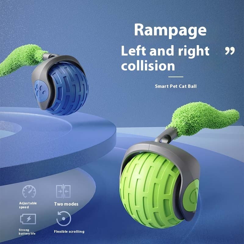 New Interactive Cat Toys Ball Auto Electric Rolling Ball Toys For Cat Kitty Pets Smart Automatic Teaser USB Rechargeable Cat Toy Pet Products - RICALOUX