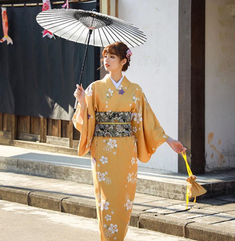 Elegant Young Ladys Japanese-style Kimono Formal Wear Womens Modernized Kimono And Yukata by Ricaloux
