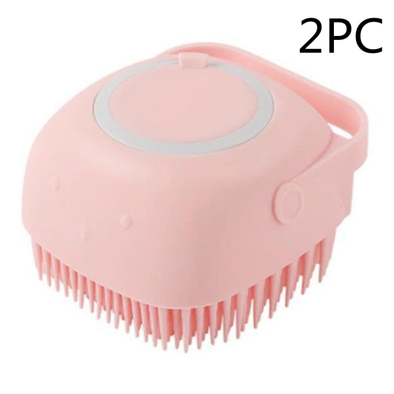 Silicone Dog Bath Massage Gloves Brush Pet Cat Bathroom Cleaning Tool Comb Brush For Dog Can Pour Shampoo Dog Grooming Supplies by Ricaloux
